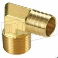 Dixon 90Deg Hose Elbow, 1/2 x 5/8 in, MNPTF x Hose Barb, Brass, Domestic 1291008C